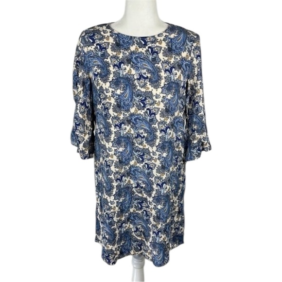 H&M Blue Multicolored Mini Dress Size 6 - Picture 1 of 8